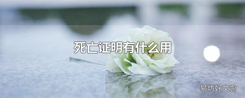 死亡证明有什么用