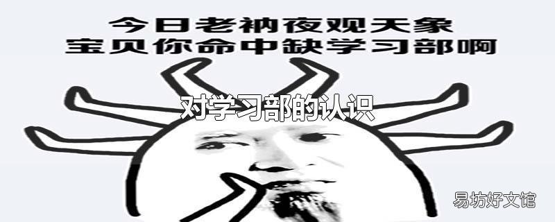 对学习部的认识