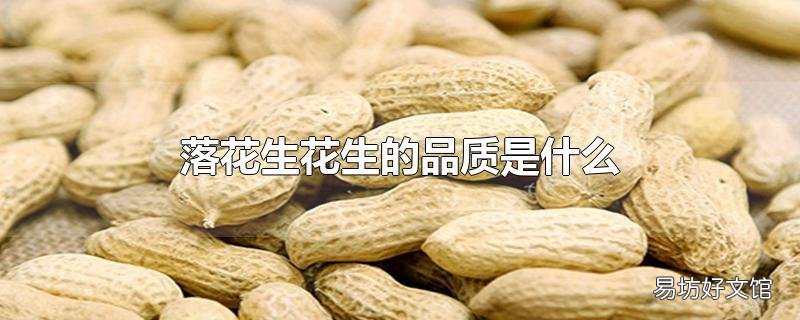 落花生花生的品質是什么