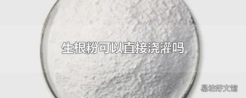 生根粉可以直接浇灌吗