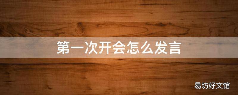 第一次开会怎么发言