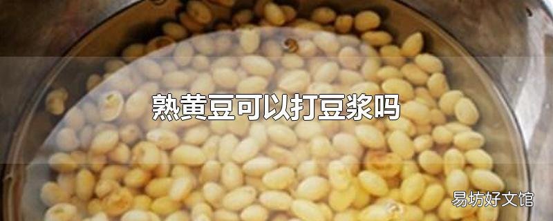 熟黄豆可以打豆浆吗
