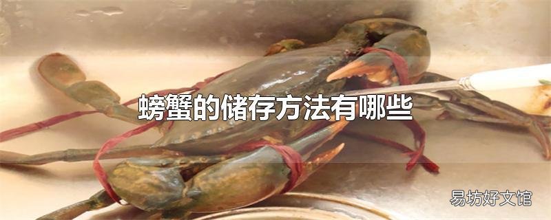 螃蟹的储存方法有哪些