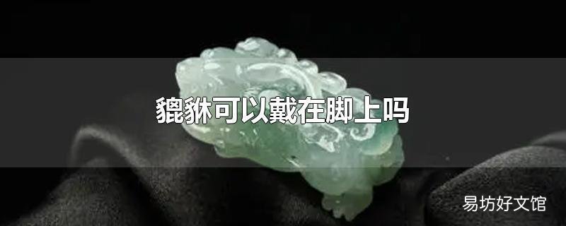 貔貅可以戴在脚上吗