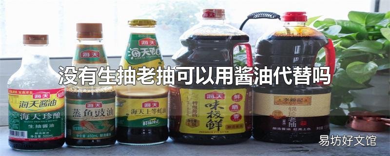 没有生抽老抽可以用酱油代替吗