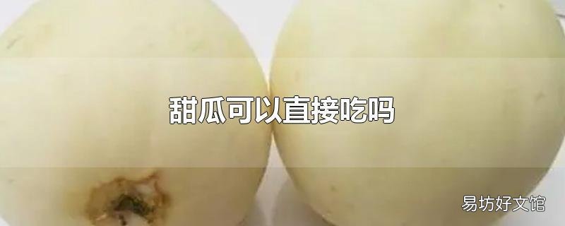 甜瓜可以直接吃嗎