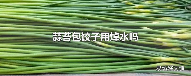 蒜苔包饺子用焯水吗