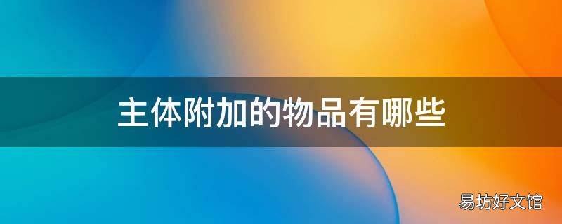 主体附加的物品有哪些