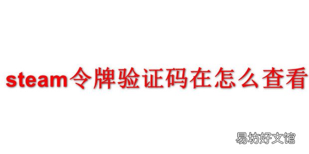 steam令牌验证码在怎么查看