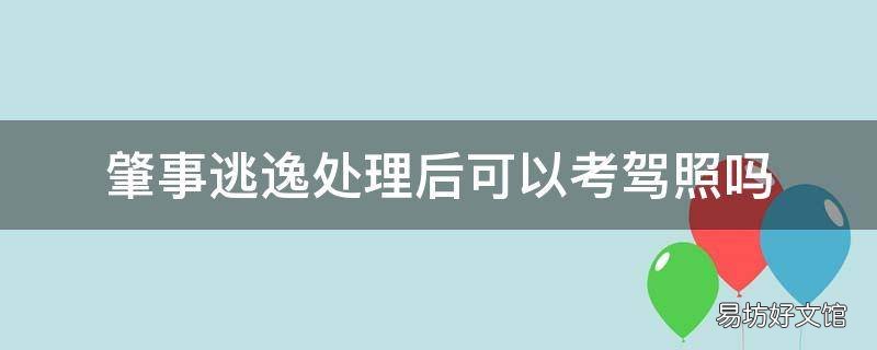 肇事逃逸处理后可以考驾照吗