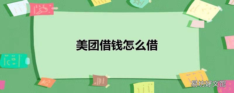 美团借钱怎么借