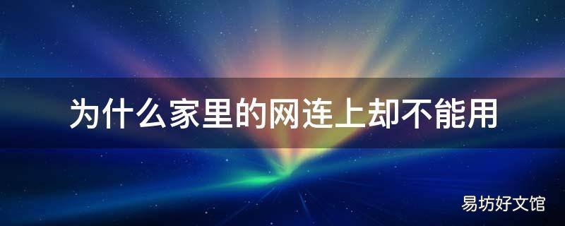 为什么家里的网连上却不能用