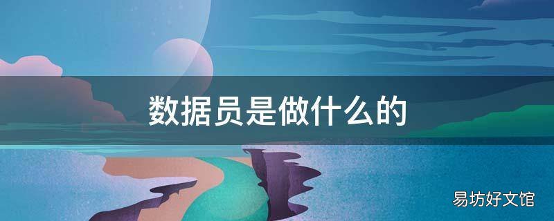 数据员是做什么的