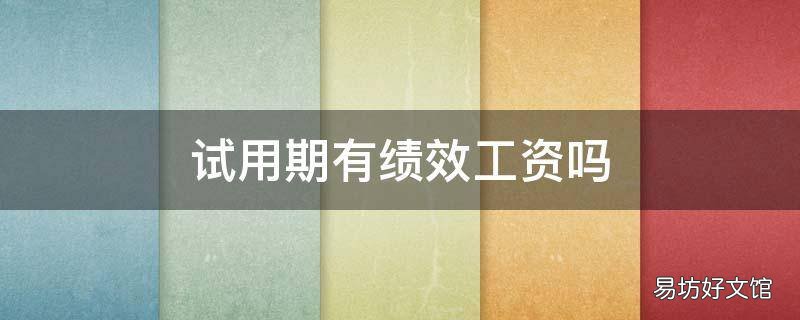 试用期有绩效工资吗