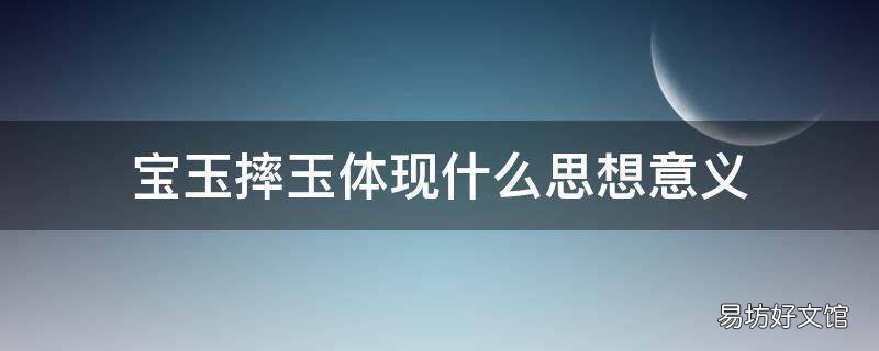 宝玉摔玉体现什么思想意义