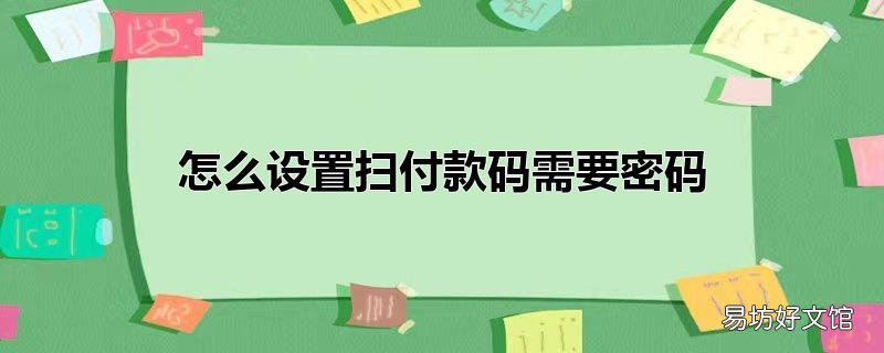 怎么设置扫付款码需要密码