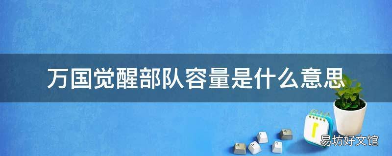 万国觉醒部队容量是什么意思