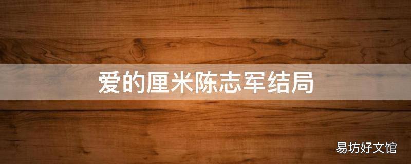 爱的厘米陈志军结局