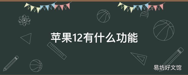 苹果12有什么功能