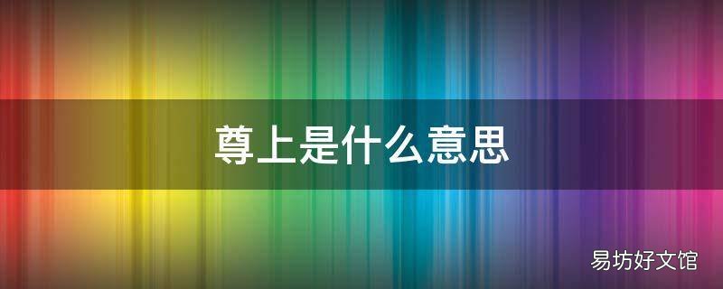尊上是什么意思