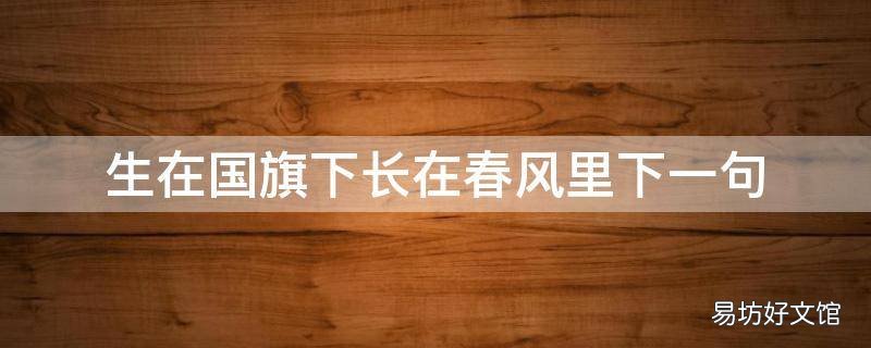 生在国旗下长在春风里下一句
