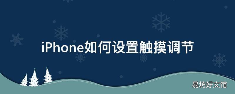 iPhone如何设置触摸调节