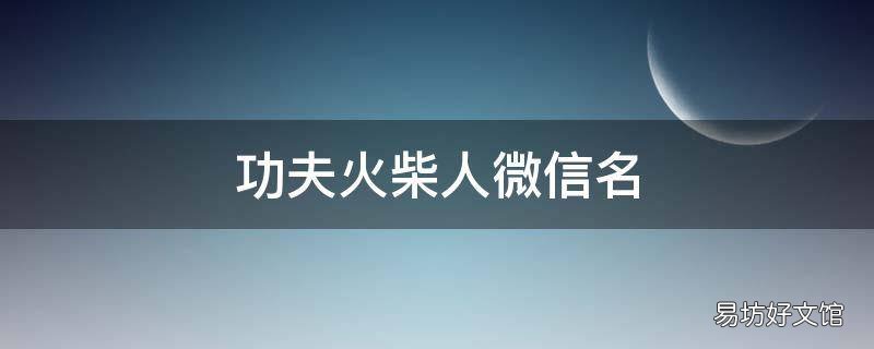 功夫火柴人微信名