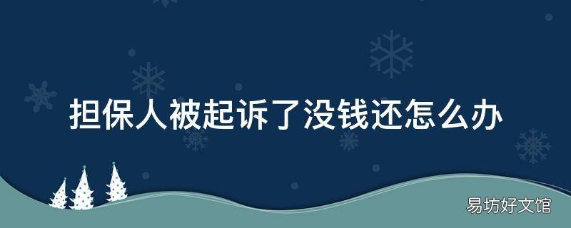 担保人被起诉了没钱还怎么办