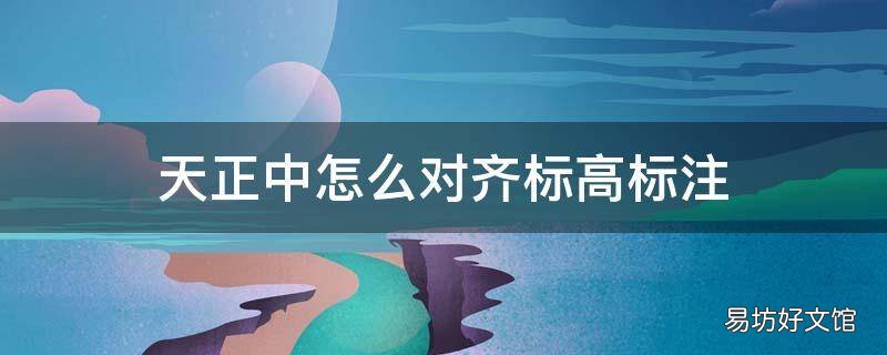 天正中怎么对齐标高标注