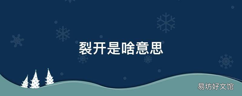 裂开是啥意思