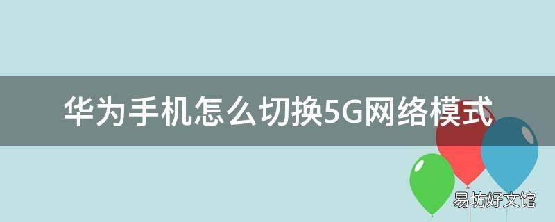 华为手机怎么切换5G网络模式