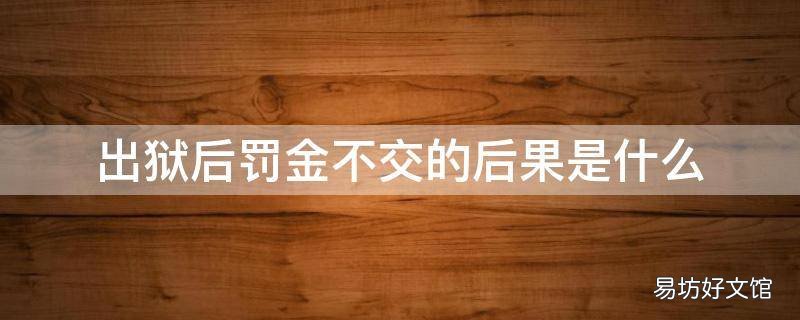 出狱后罚金不交的后果是什么