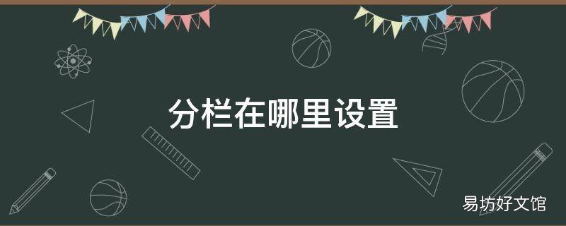 分栏在哪里设置