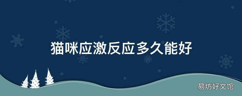 猫咪应激反应多久能好