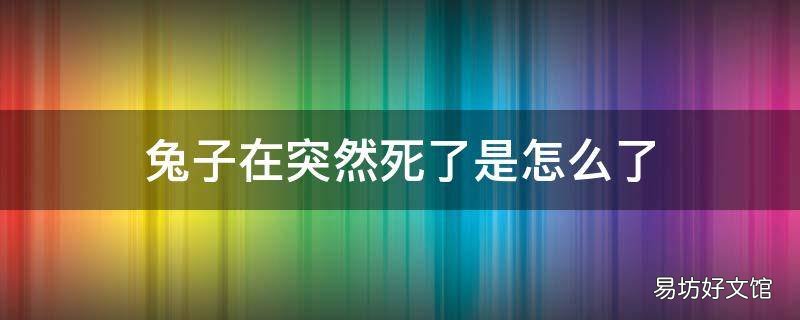 兔子在突然死了是怎么了