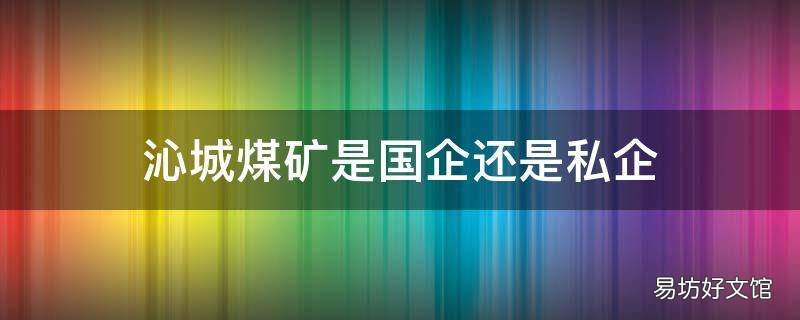 沁城煤矿是国企还是私企
