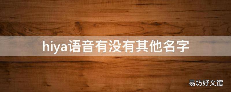 hiya语音有没有其他名字