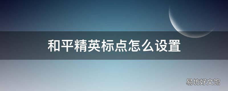 和平精英标点怎么设置