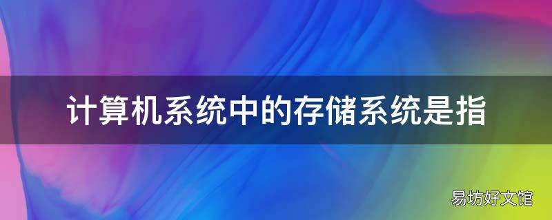 计算机系统中的存储系统是指