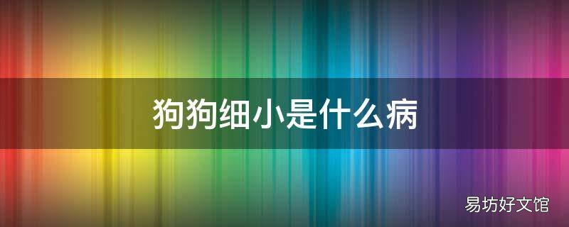 狗狗细小是什么病