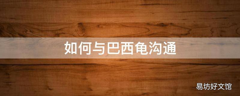 如何与巴西龟沟通