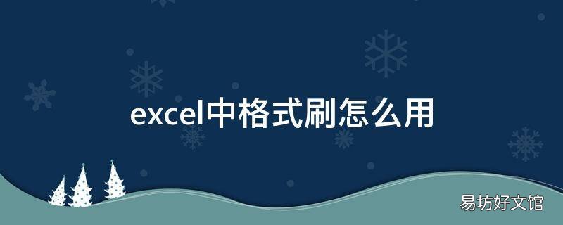 excel中格式刷怎么用