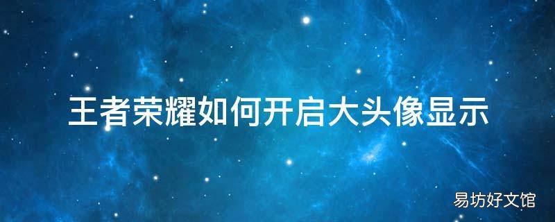 王者荣耀如何开启大头像显示