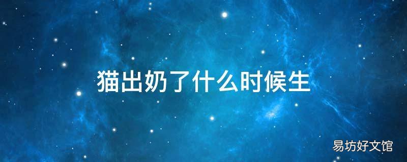 猫出奶了什么时候生