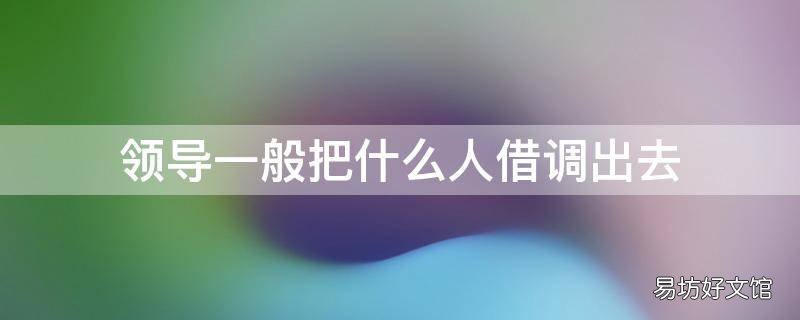 领导一般把什么人借调出去