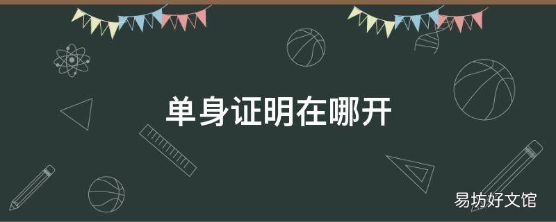 单身证明在哪开