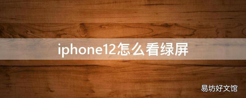 iphone12怎么看绿屏