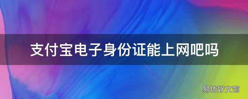支付宝电子身份证能上网吧吗