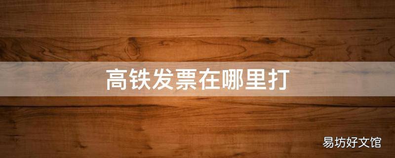 高铁发票在哪里打
