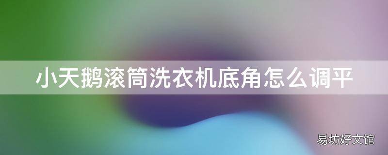 小天鹅滚筒洗衣机底角怎么调平